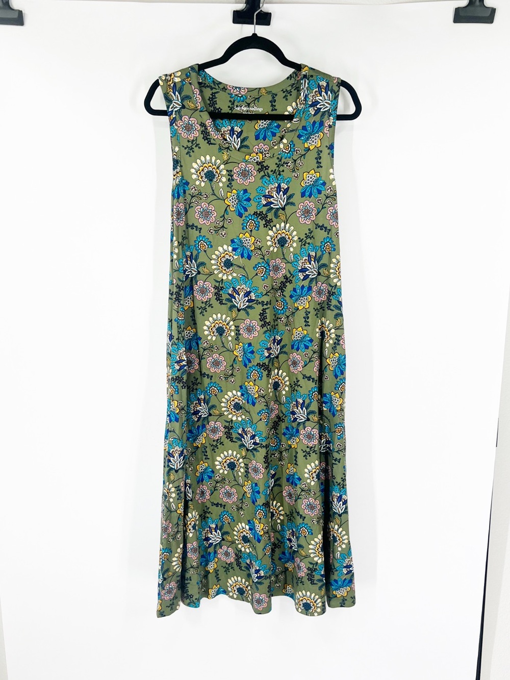 Soft Surroundings Santiago Sleeveless Floral Maxi Dress Pockets
